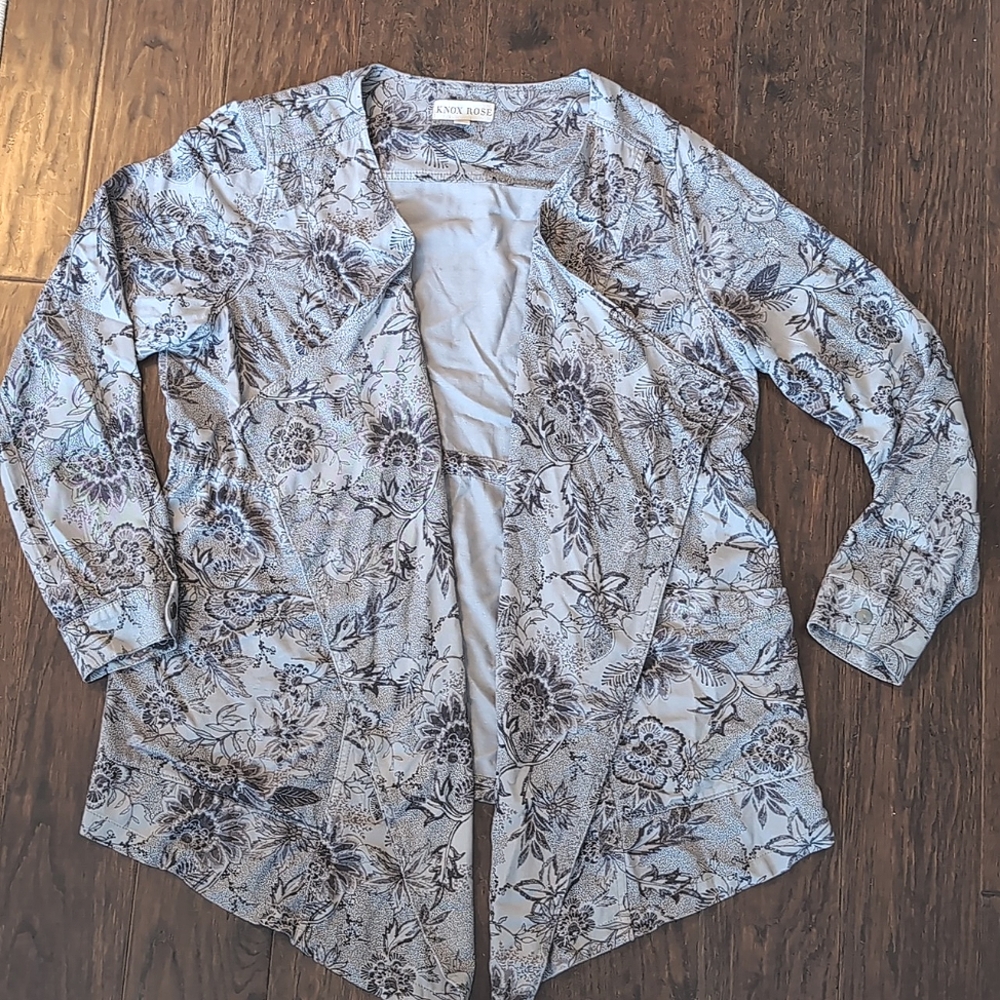 Grey Open Cardigan Drapey Jacket